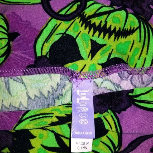 Rare Lularoe TC Tall Curvy Green Pumpkins Unicorn - Picture 4 of 7